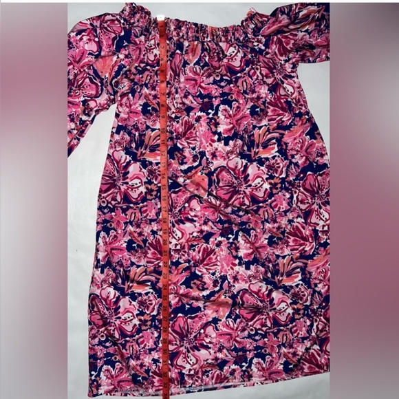 Charlie Paige Tropical Off Shoulder Dress Polyester L/XL - Picture 6 of 6